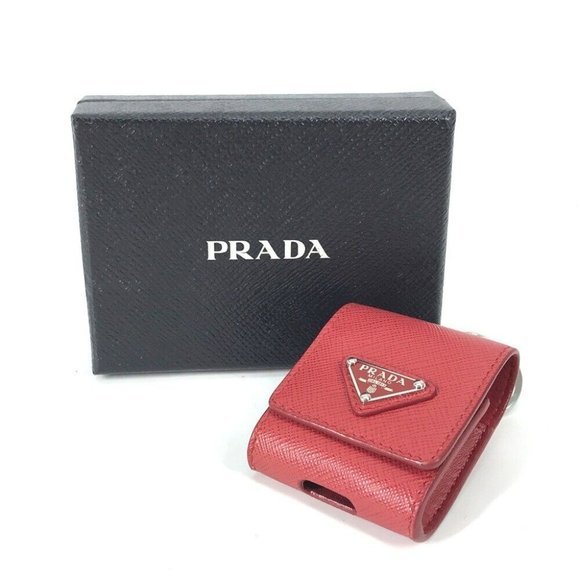 Auth PRADA 2TT106 triangle logo plate earphones airpods Earphone case - Picture 1 of 16